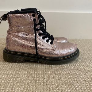 Dr. Martens metallic pink boots